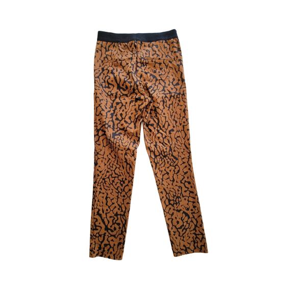 H&M Leopard Animal Print Pull-On Ankle Dress Pant Trouser Slacks Mob Wife Size 4 - Picture 3 of 4